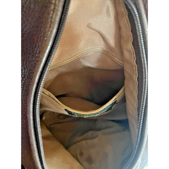 Libaire Pebbled Leather Crossbody Bag Reddish Brown Cordovan Purse USA - Picture 6 of 8